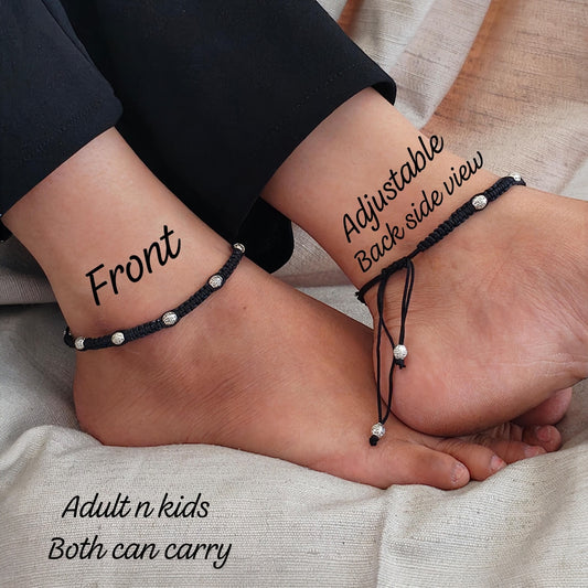 91709-ANO Classic Anklet With Oxidized Plating-Design 3