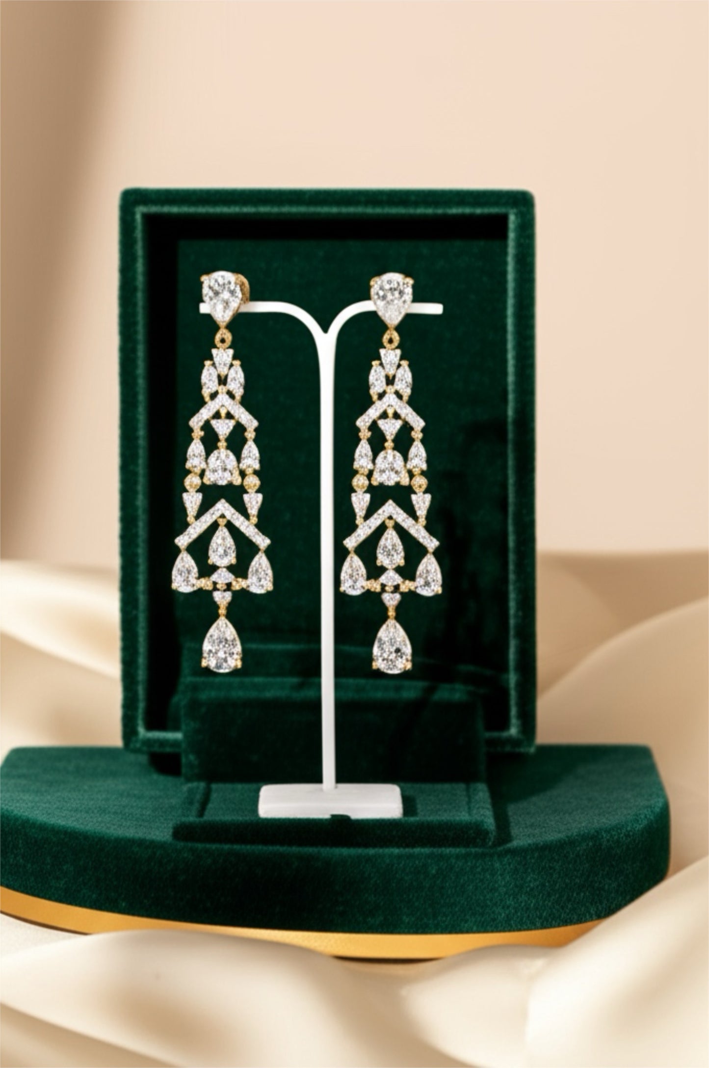 437567 CZ Earring With 2 Tone Plating