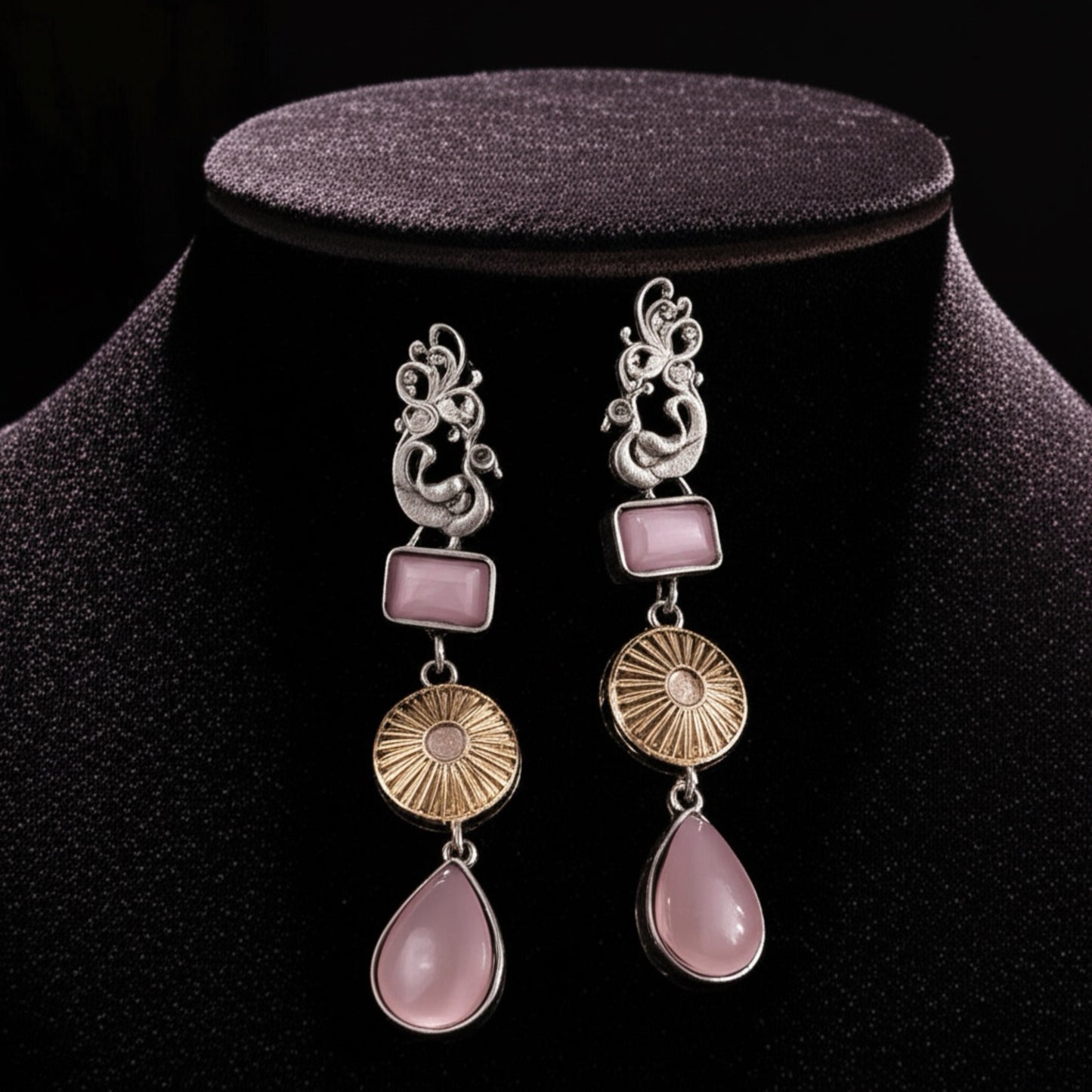 808921 Pretty Precious Fashion Oxidised Silver Stylish Party Wear Earrings for Women and Girls
