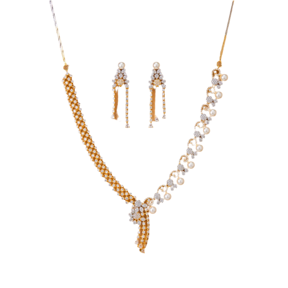 437358 Cz Delicate Necklace Gold