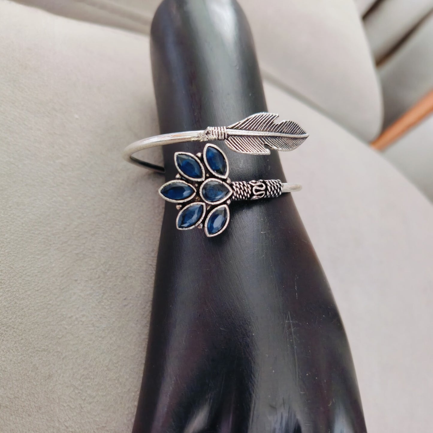 91359 BRO Classic Kada With Oxidised Plating-Blue