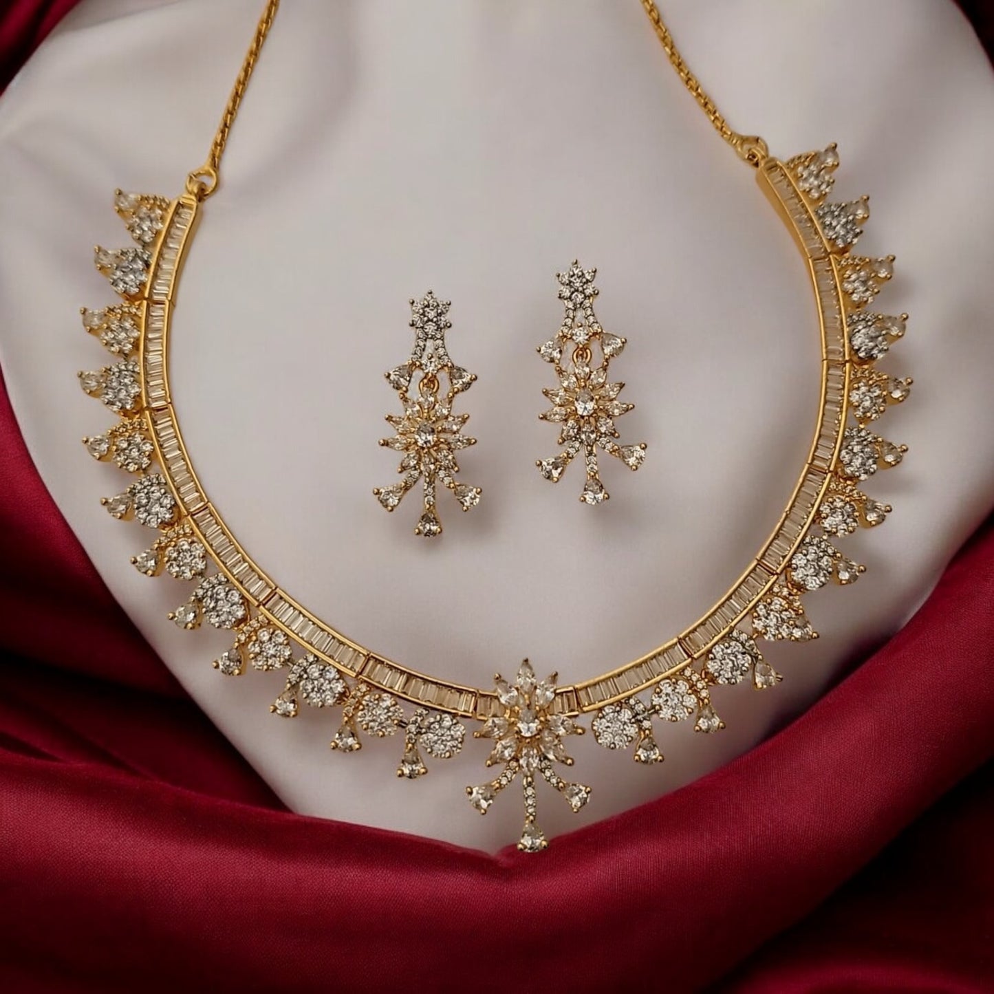 911809-NS Cz Delicate Necklace