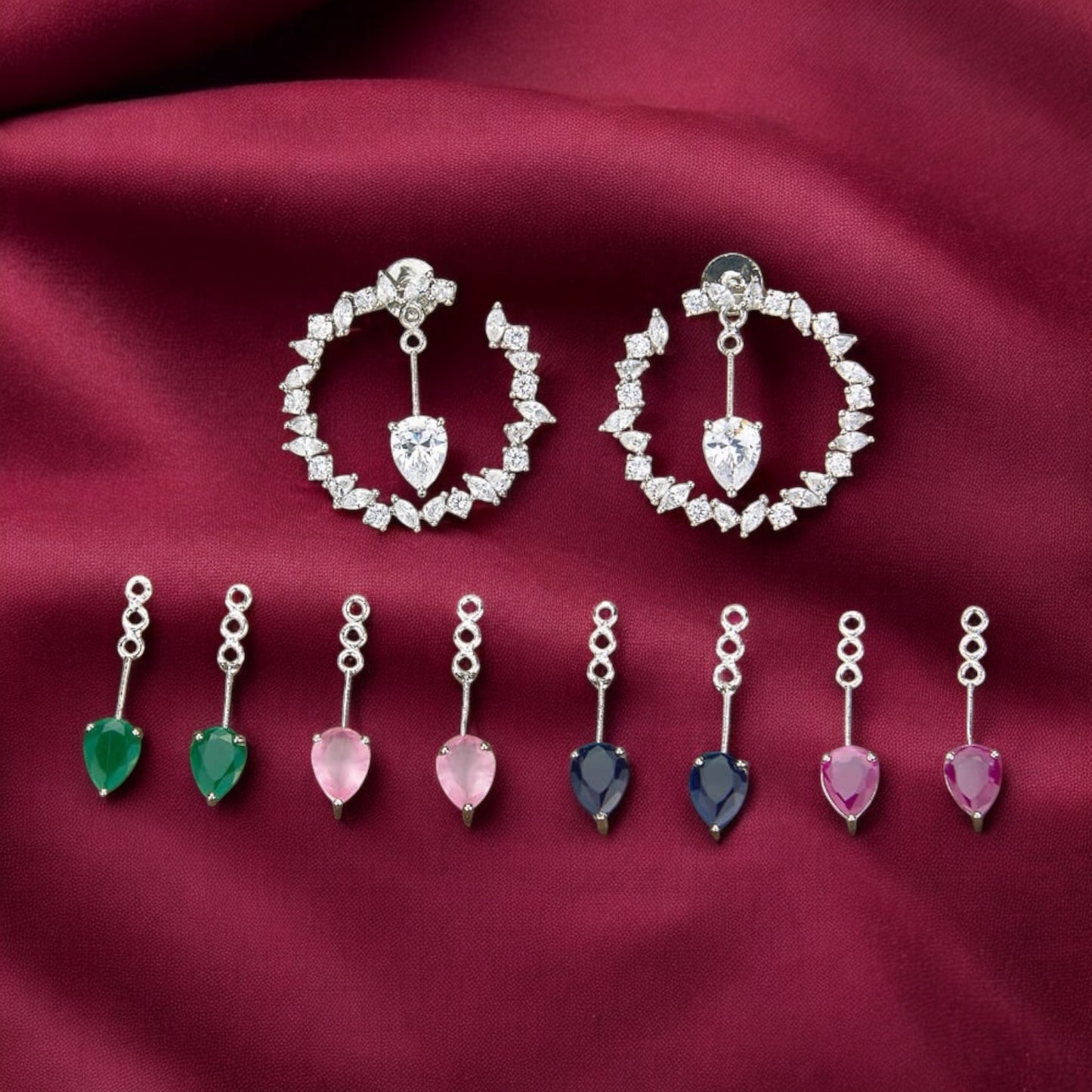 431139 Cubic Zirconia Classic Earring With Rhodium Plating