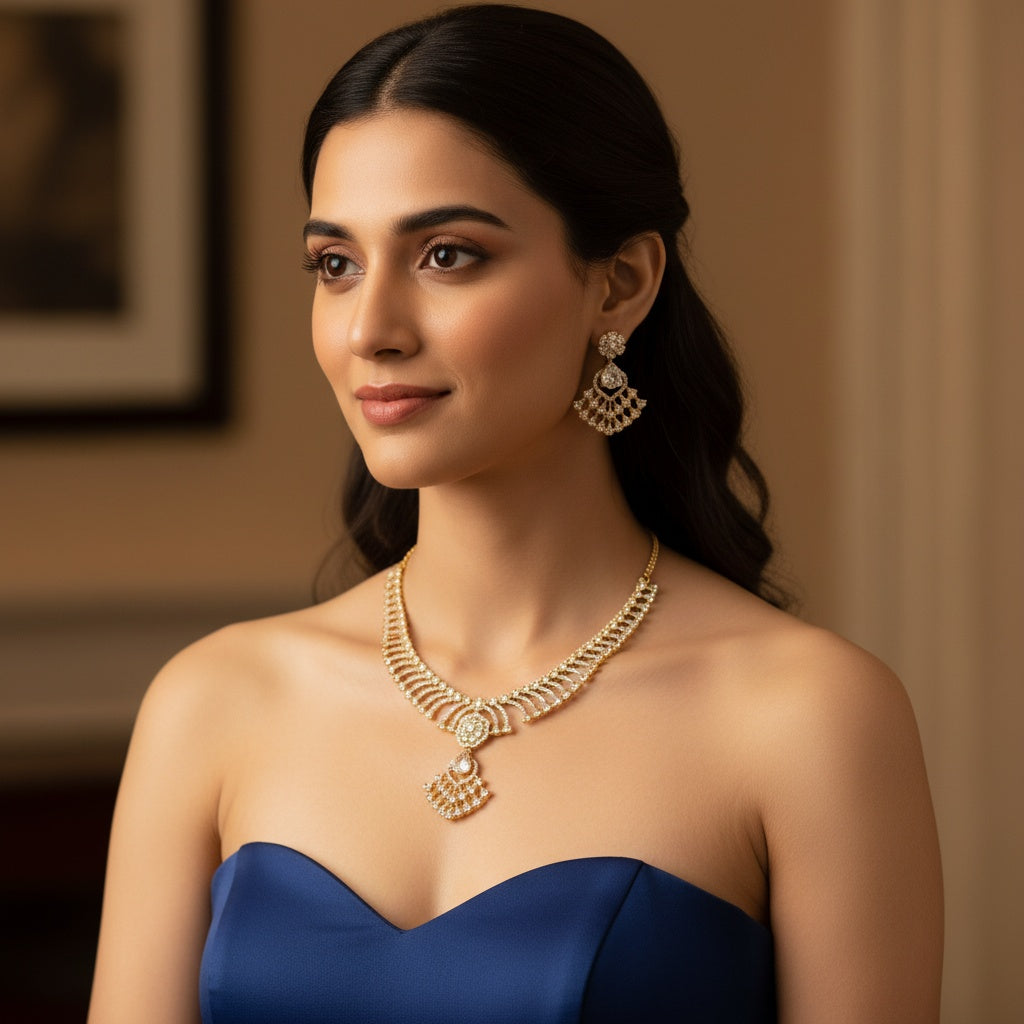 910509-NS Cz Delicate Necklace