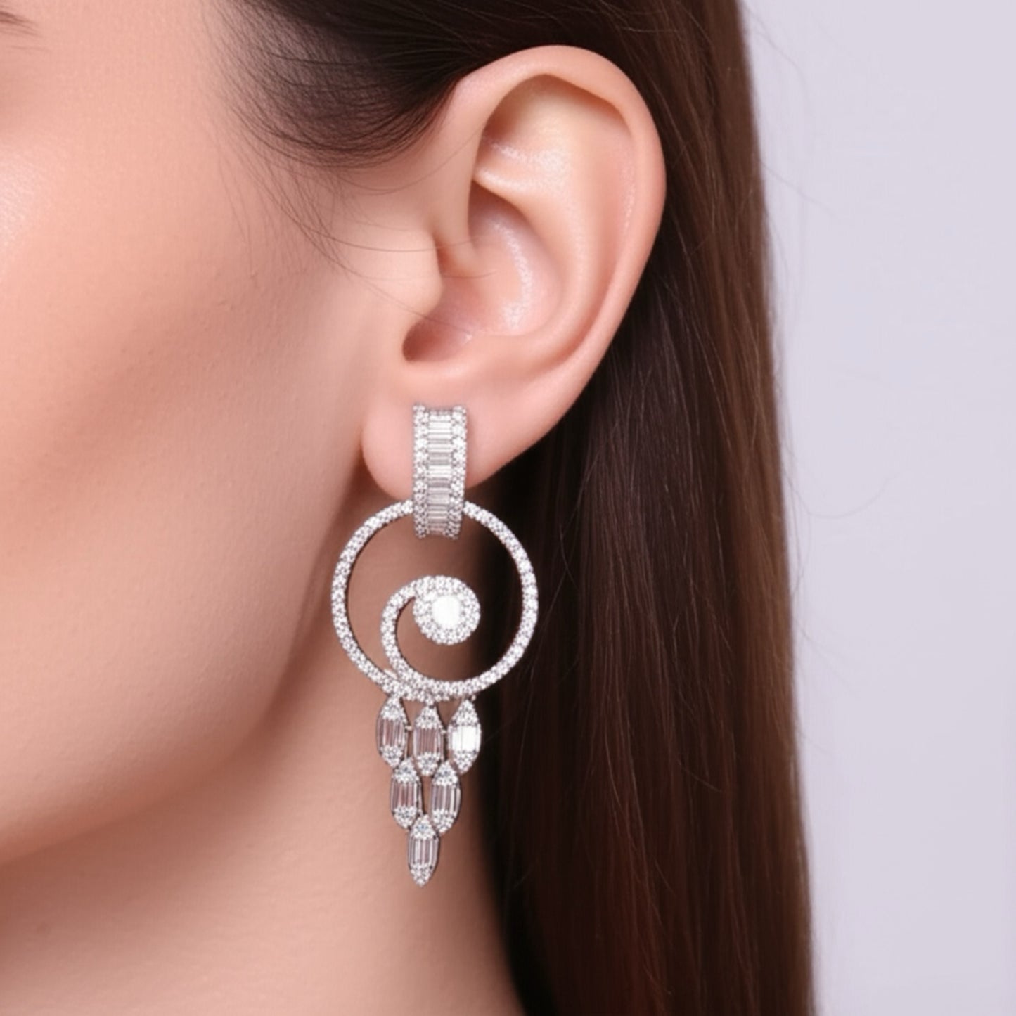 435020 Earring With Rhodium Plating-Silver
