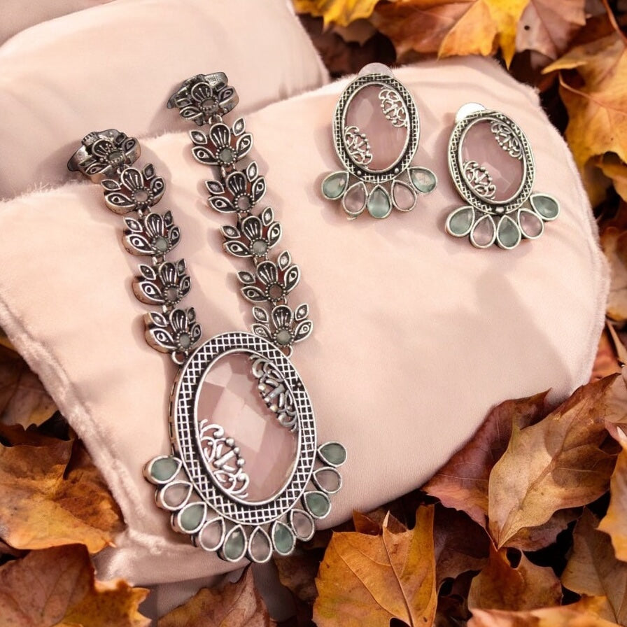 94999-NSO Classic Necklace With Oxidised Plating-Pink