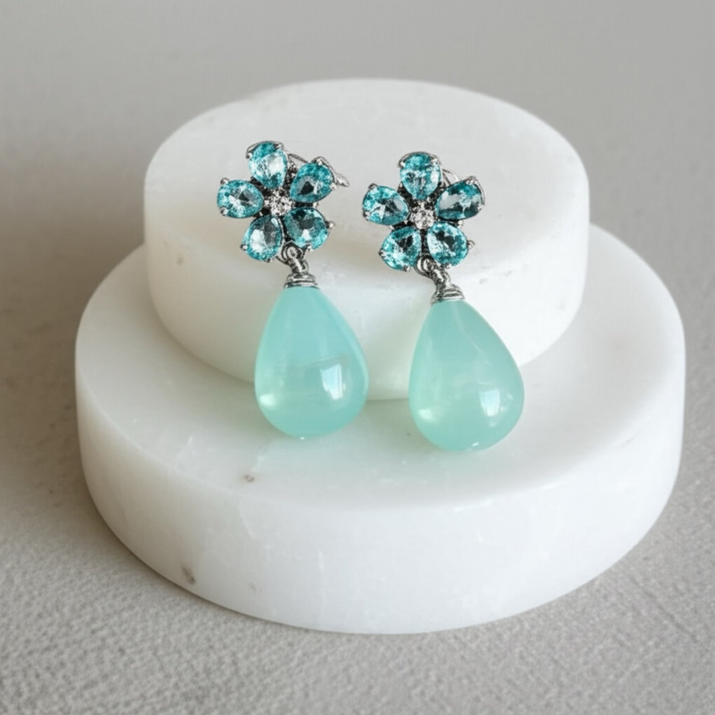 91209-ER CZ Earring With Gold/Rhodium Plating