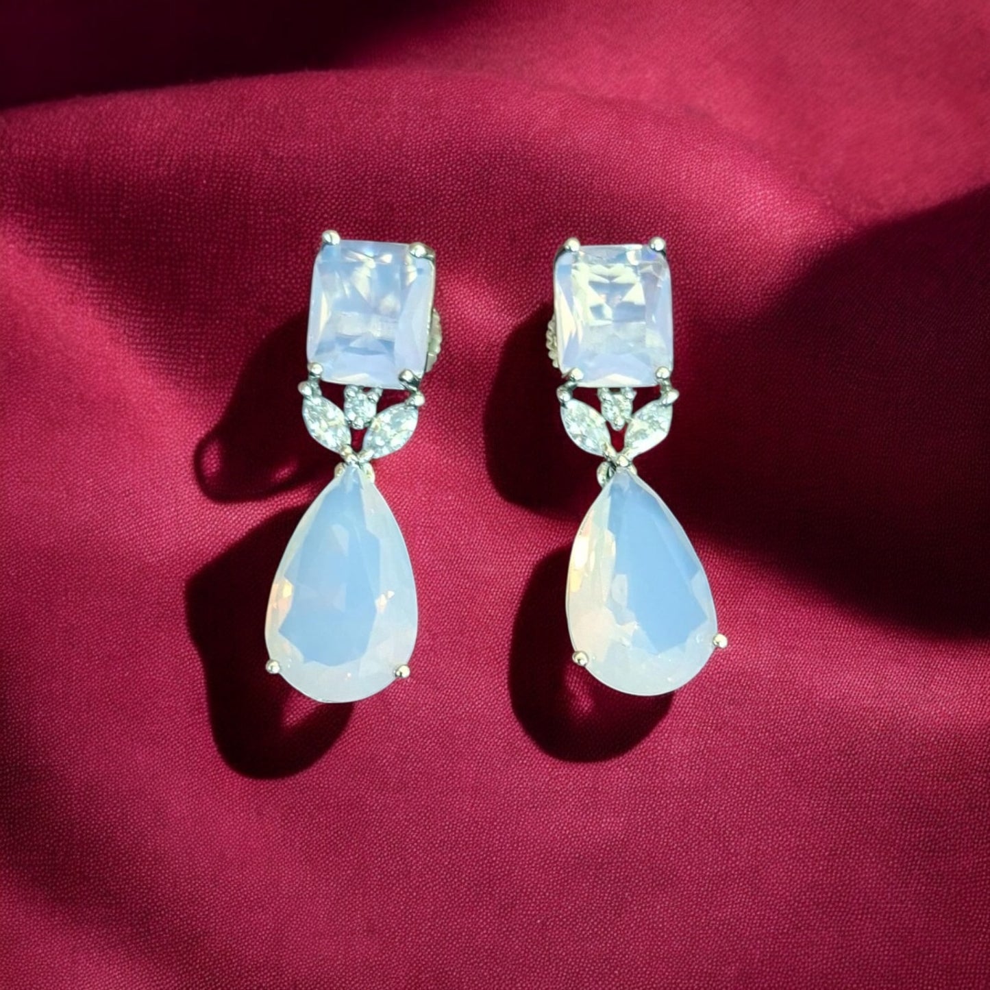 92459-ER  CZ Earring With Gold/Rhodium Plating-Hydra Pink