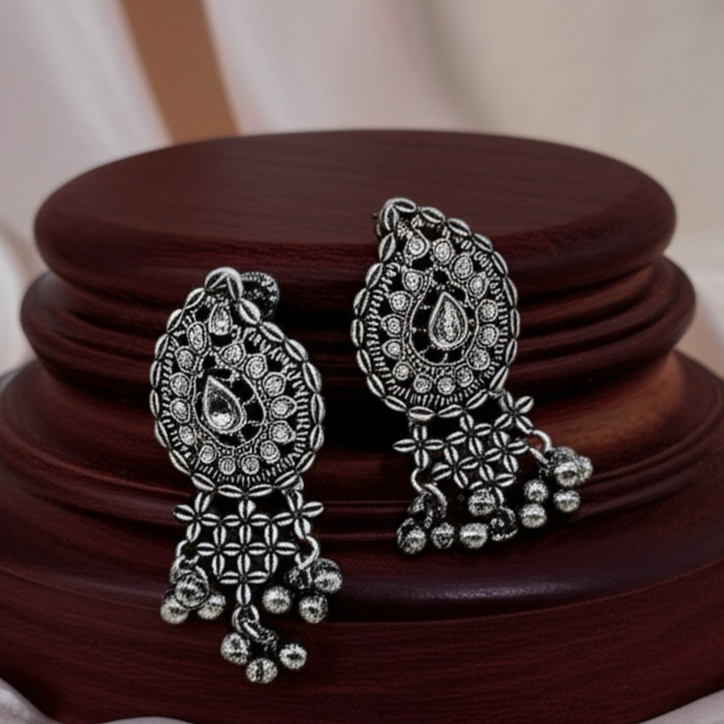 804992 Pretty Precious Fashion Oxidised Silver Stylish Party Wear Earrings for Women and Girls