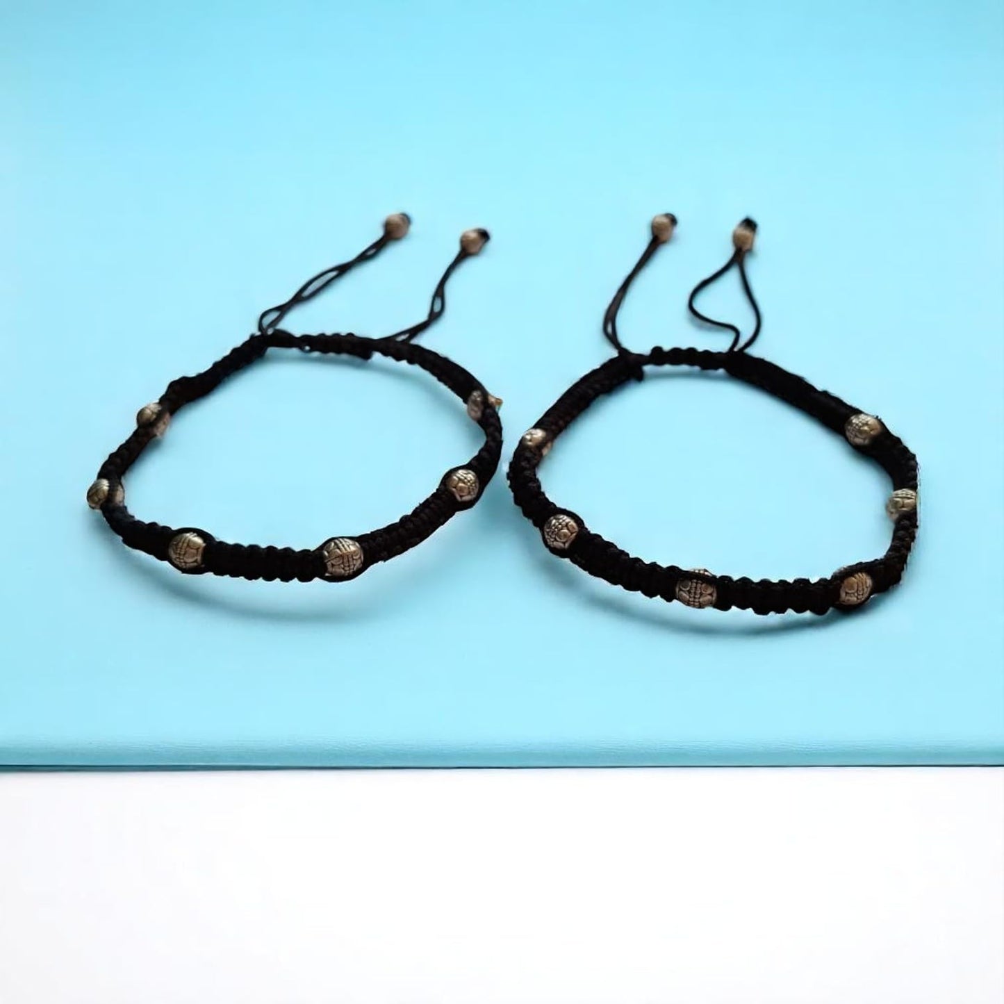 91709-ANO Classic Anklet With Oxidized Plating-Design 3