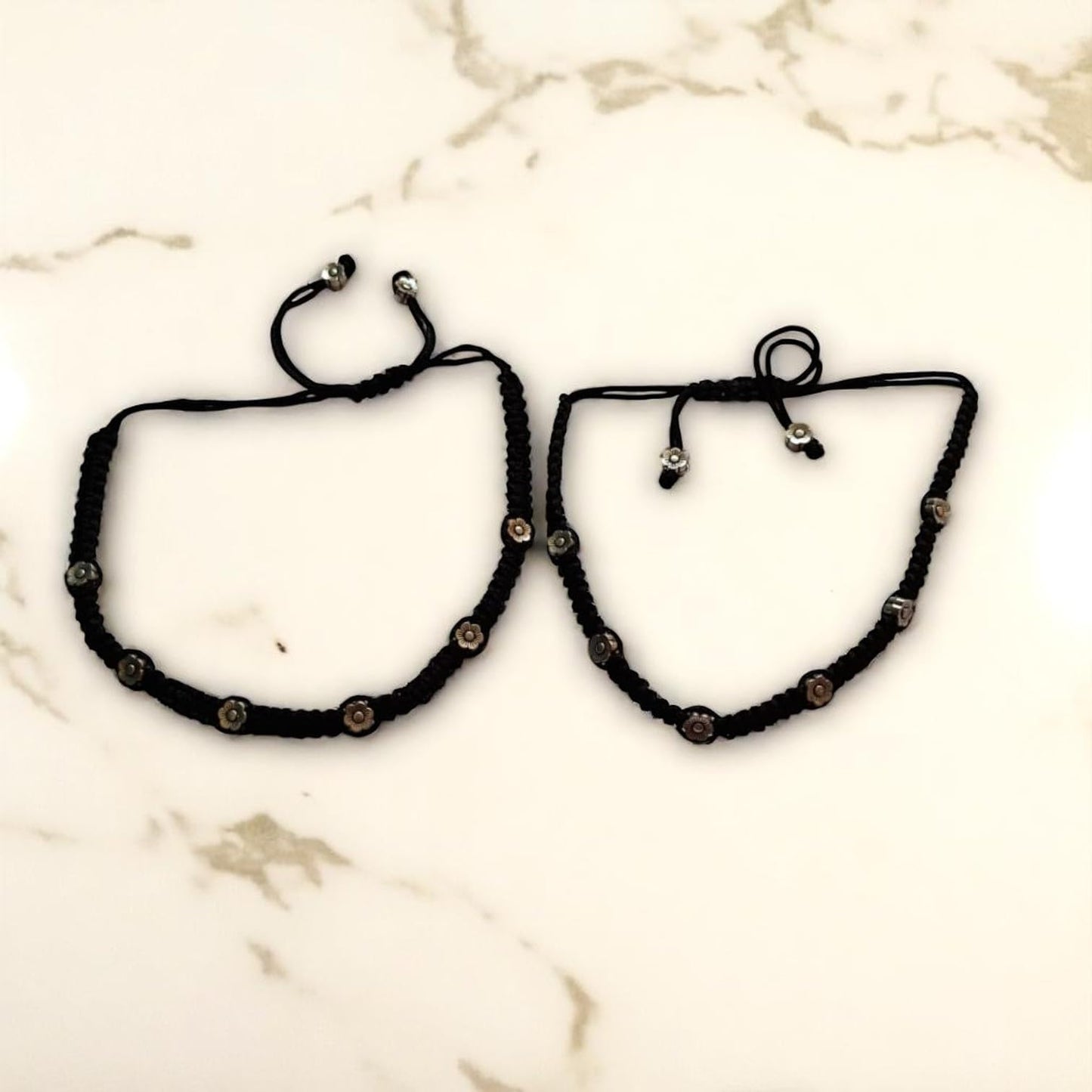 91709-ANO Classic Anklet With Oxidized Plating-Design 1