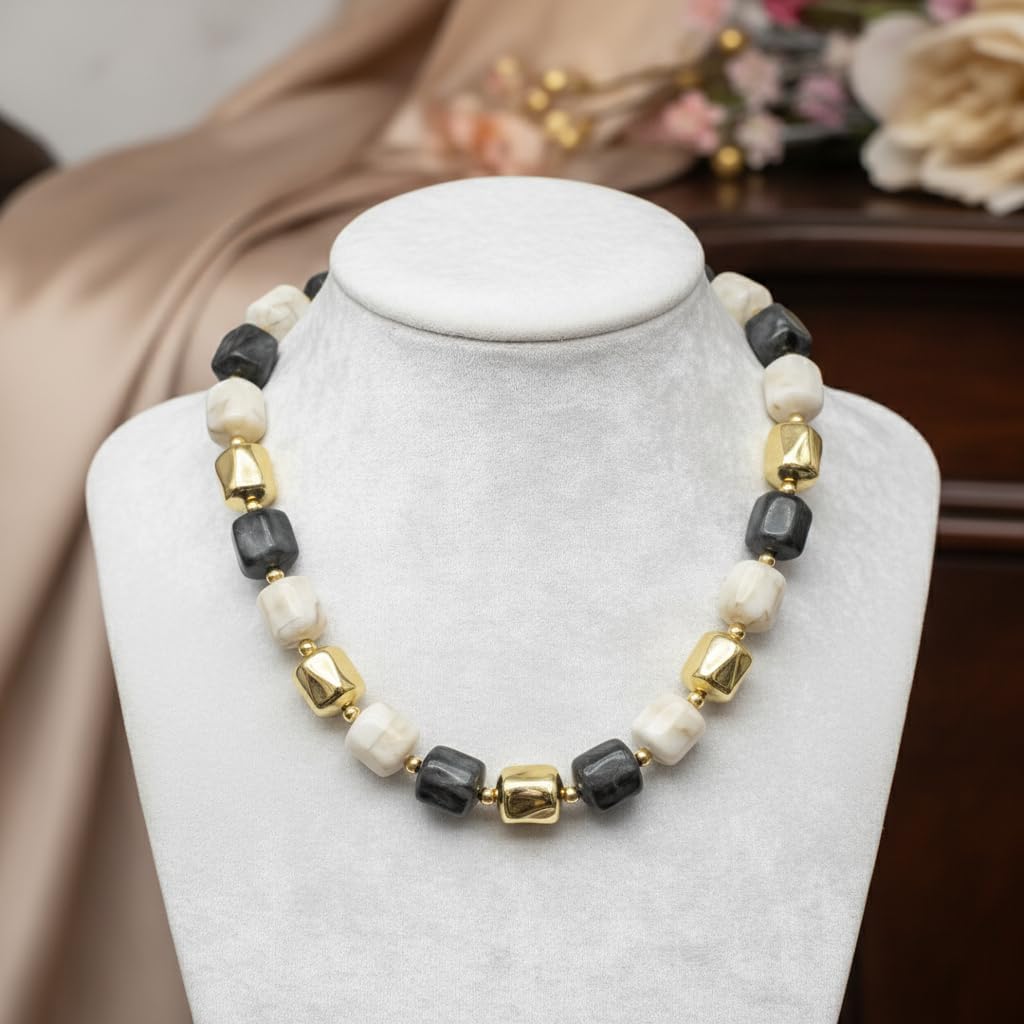 BR22558-Pretty Precious Beaded Necklace Mala for Women & Girls | Elegant Crystal Bead | Traditional & Western Fashion Jewellery | Lightweight Jewellery-Assorted Colour