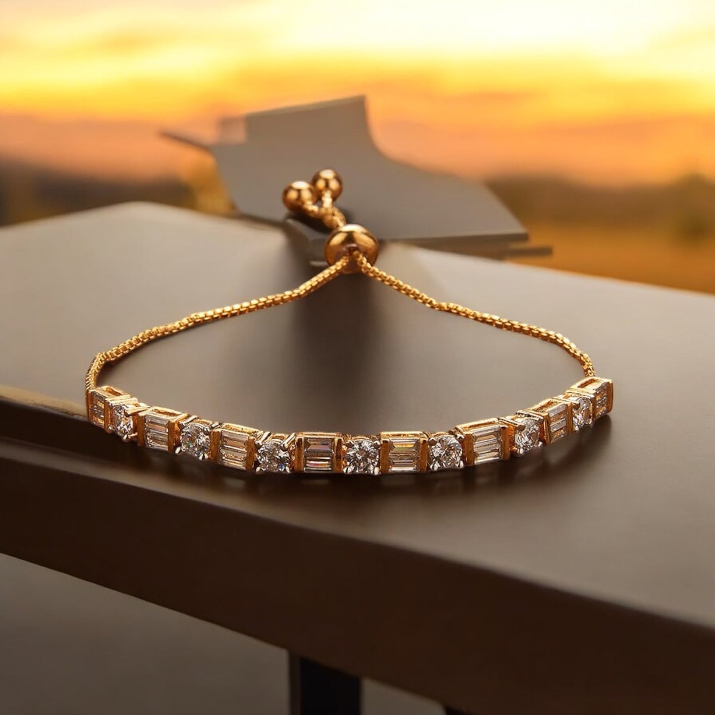 431773 Adjustable Bracelet With Gold Plating-White