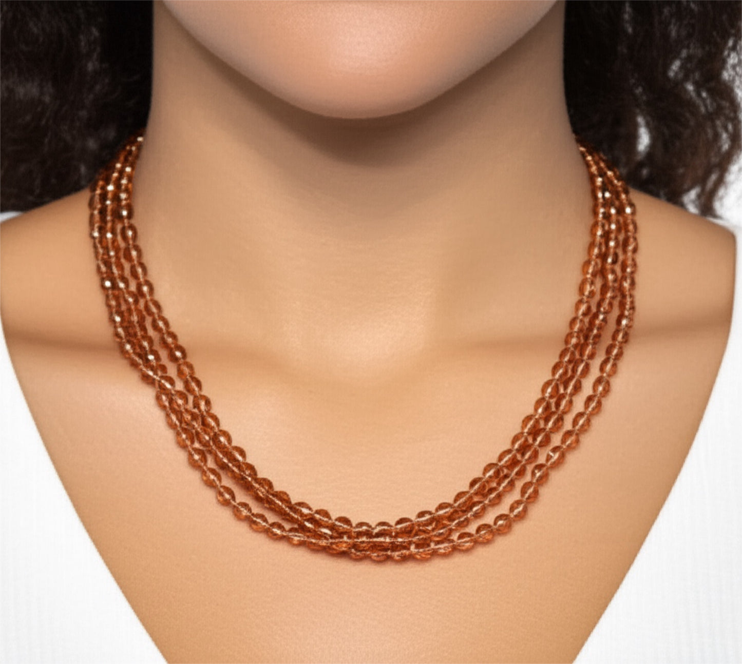 428638 Cz 3 Line Necklace With Gold Plating