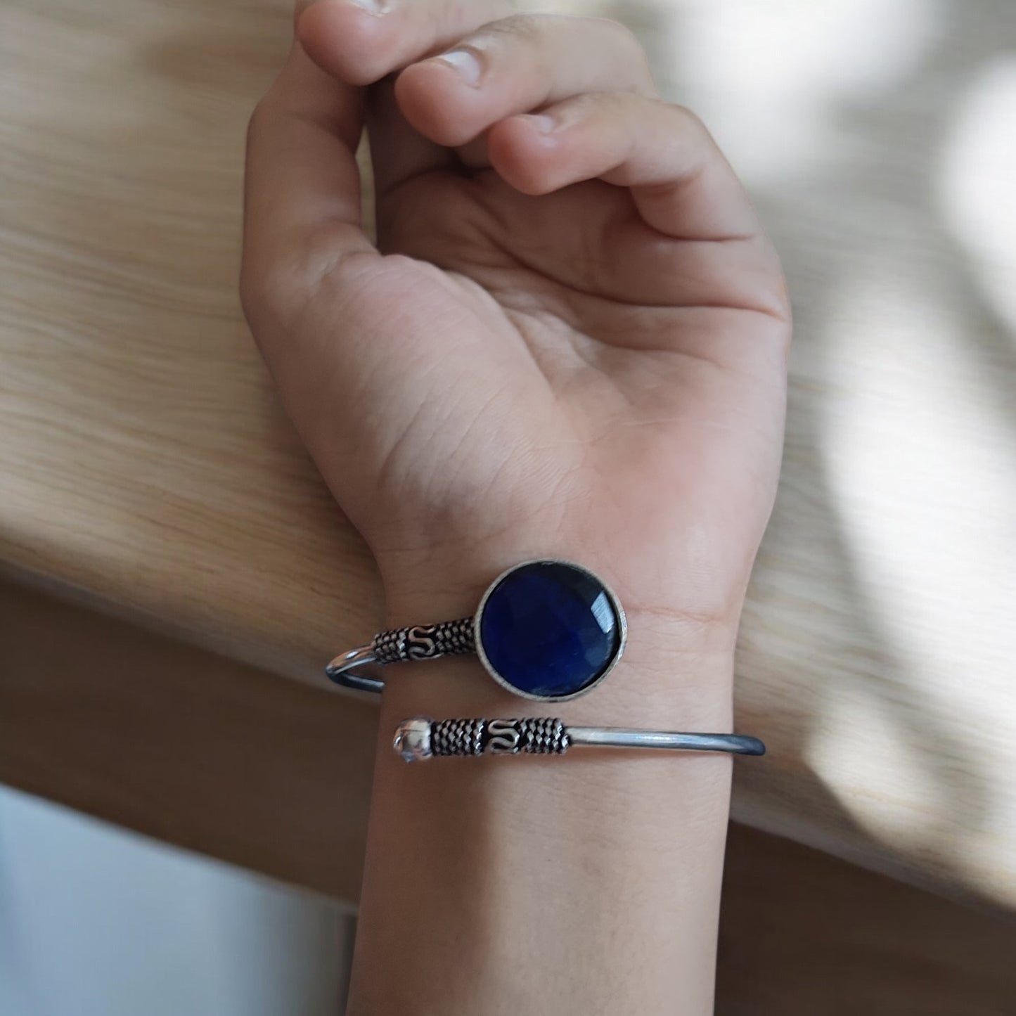 91509 BRO Classic Kada With Oxidised Plating-Blue