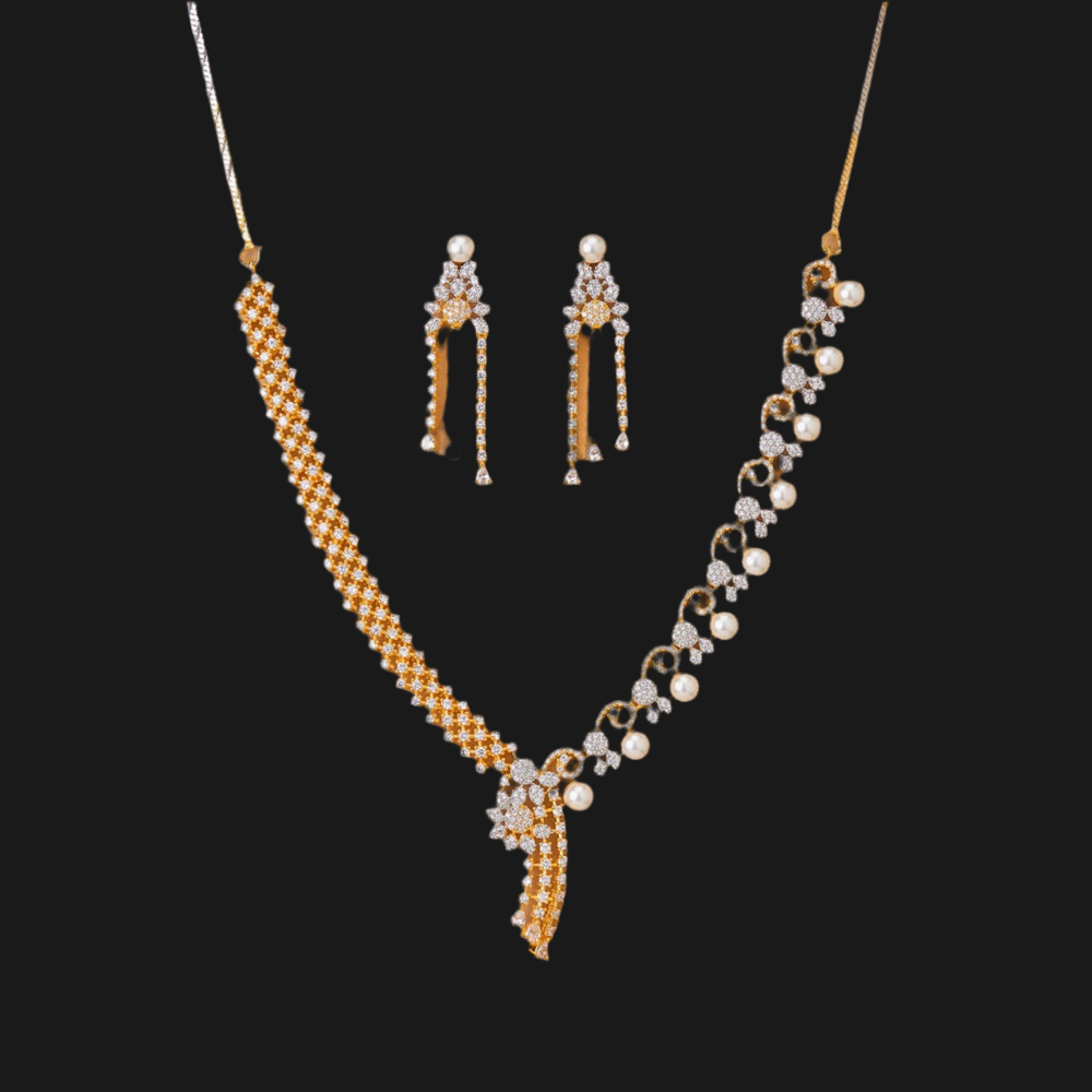 437358 Cz Delicate Necklace Gold