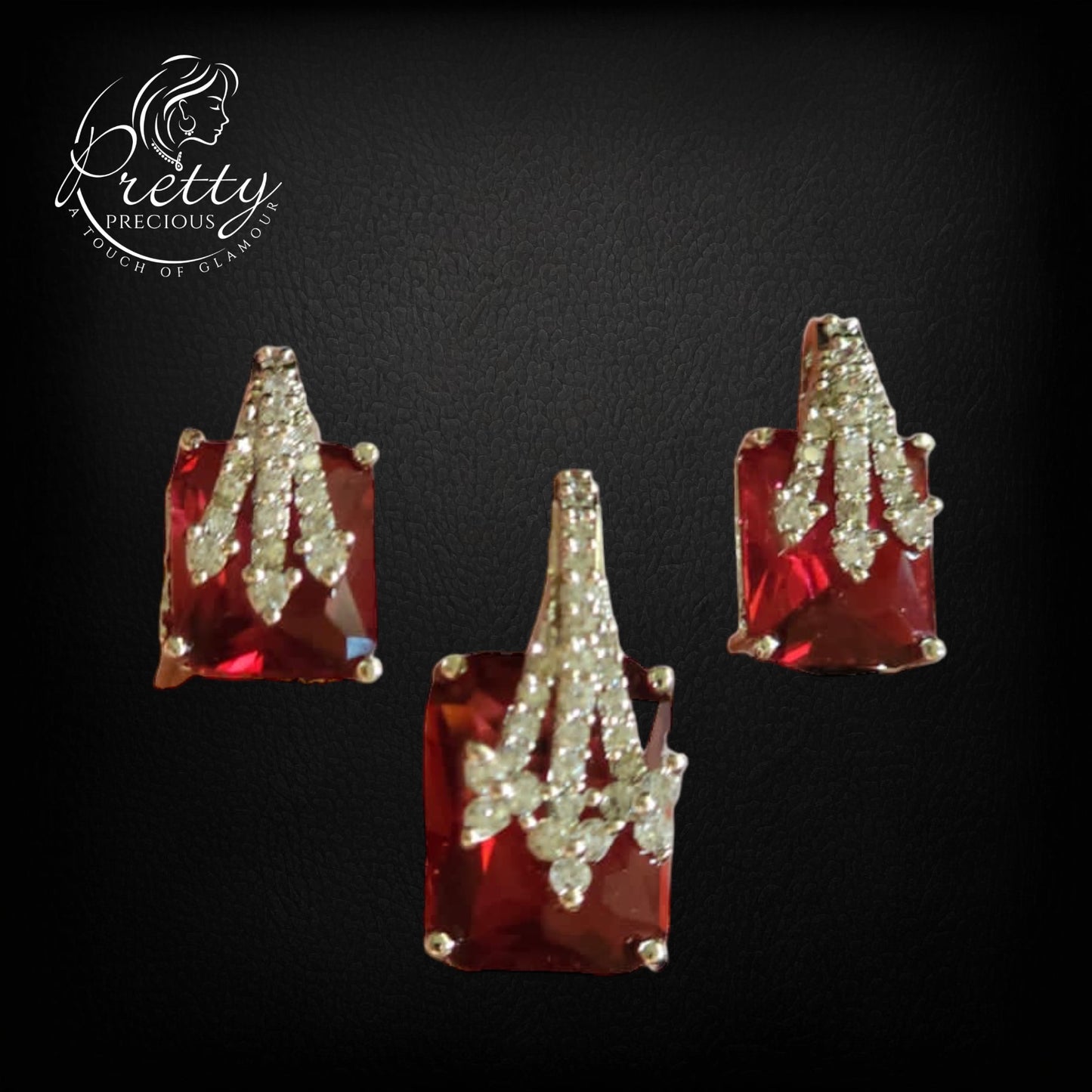 427382 Cz Delicate Pendant Set With 2 Tone Plating