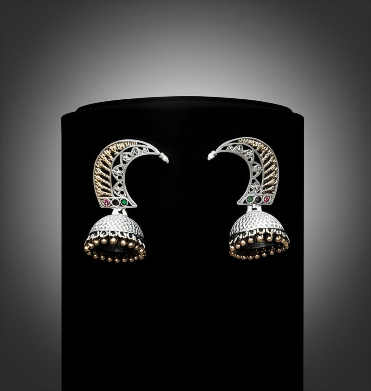 35275 Pretty Precious Fashion Oxidised Silver Stylish Party Wear Earrings for Women and Girls