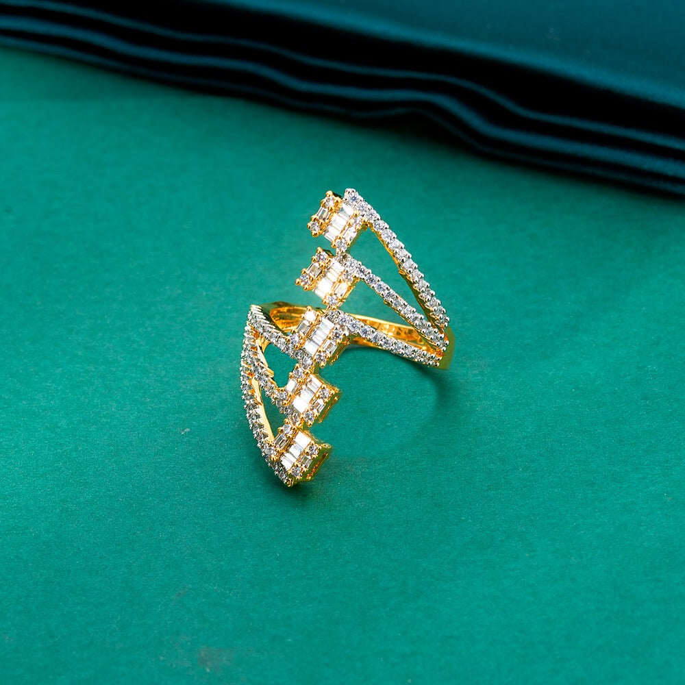 436488 Cz Adjustable Ring Silver