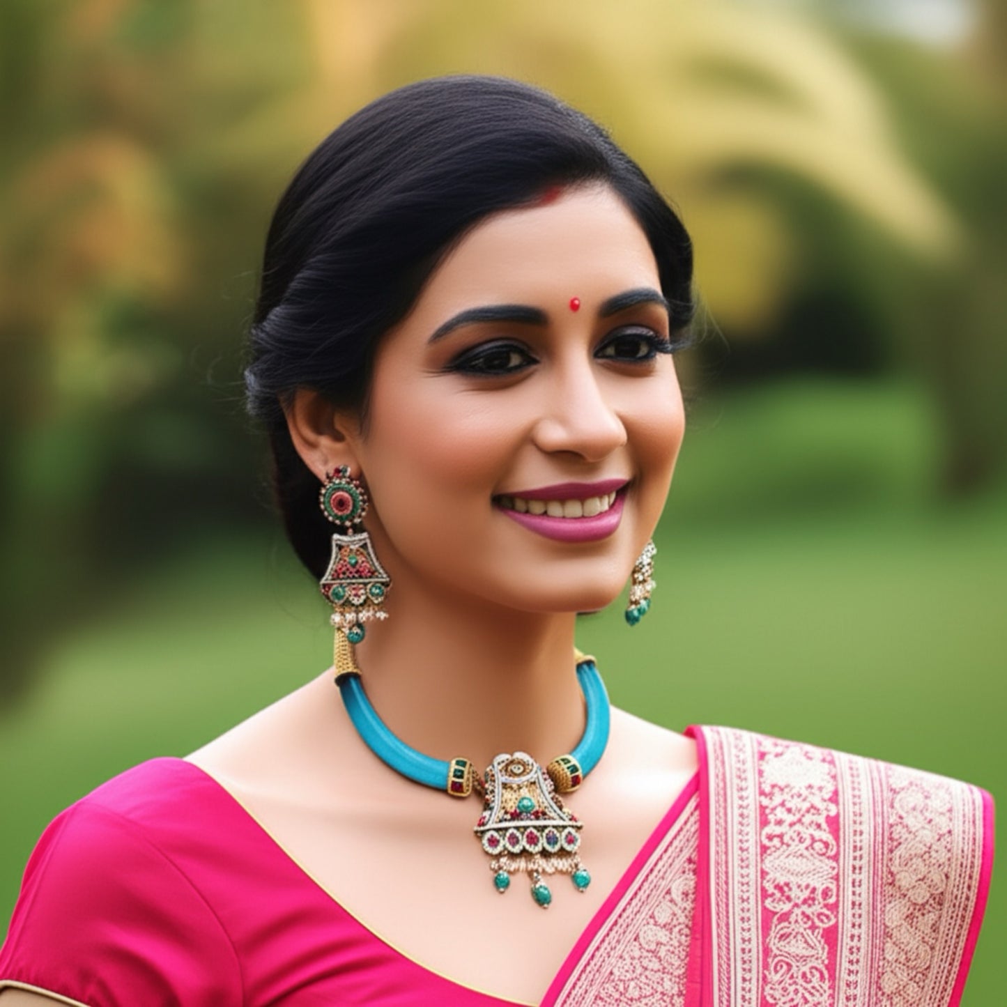 804146 Traditional Hasli-style Necklace With Oxidised Plating