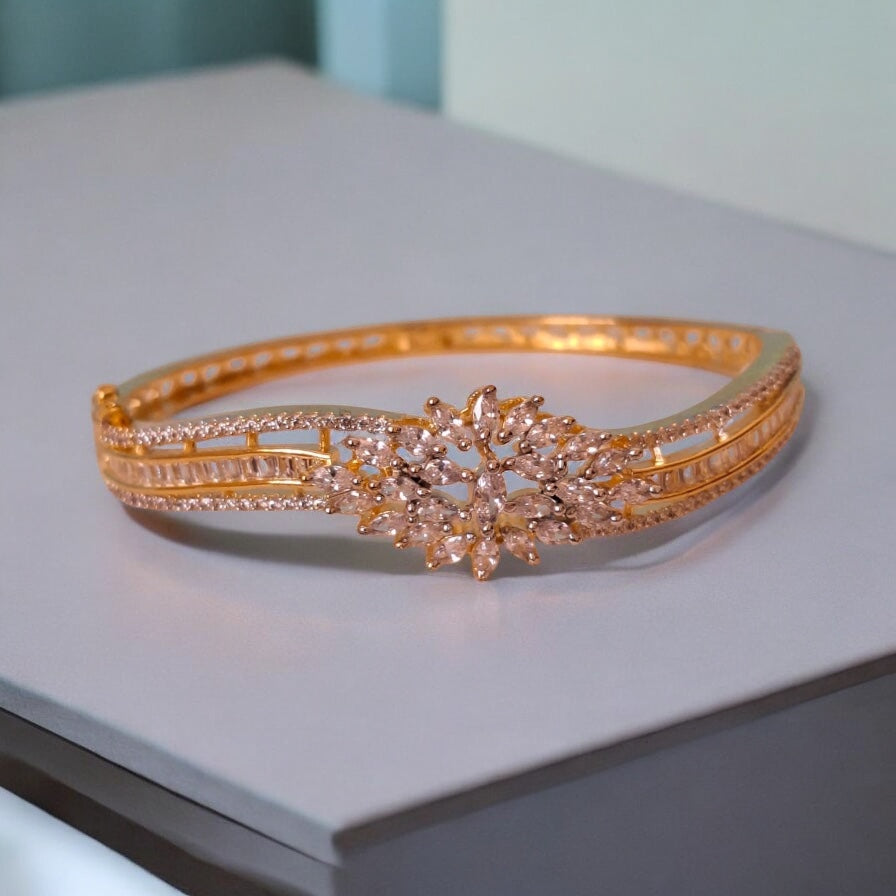 436996 Cubic Zirconia Classic Kada With Gold Plating