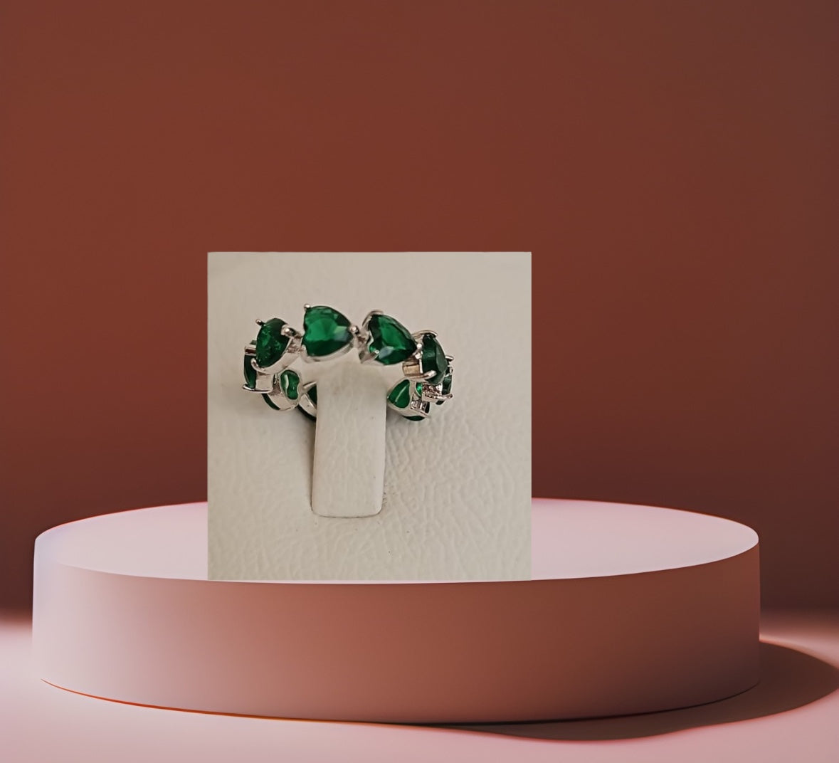 92109-RN Cz Adjustable Ring Green