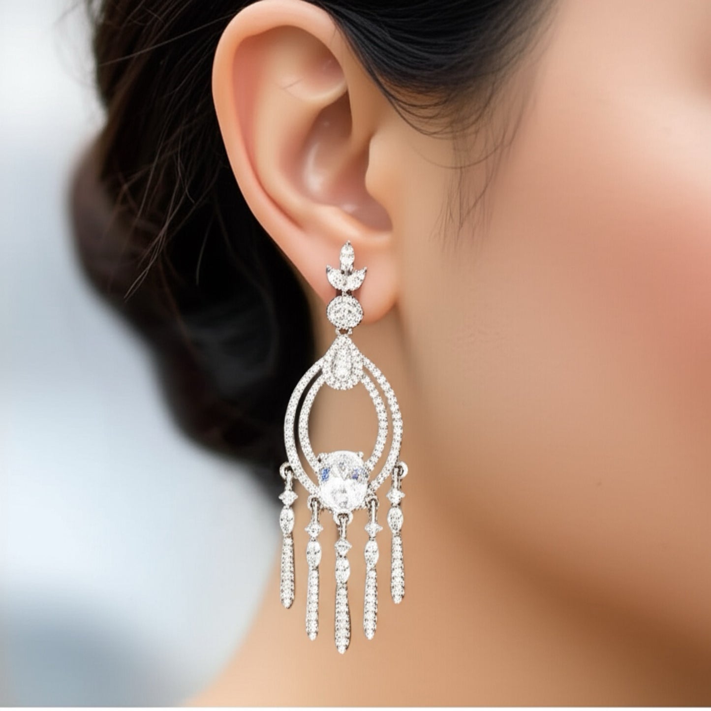 433478 Earring With Rhodium Plating-Silver