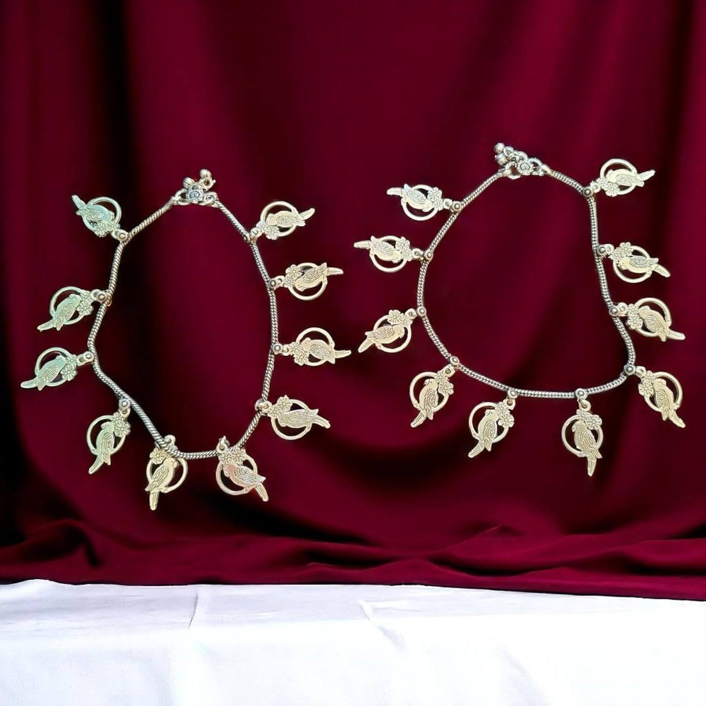 91999-ANO Classic Anklet With Oxidized Plating-Parrot Design