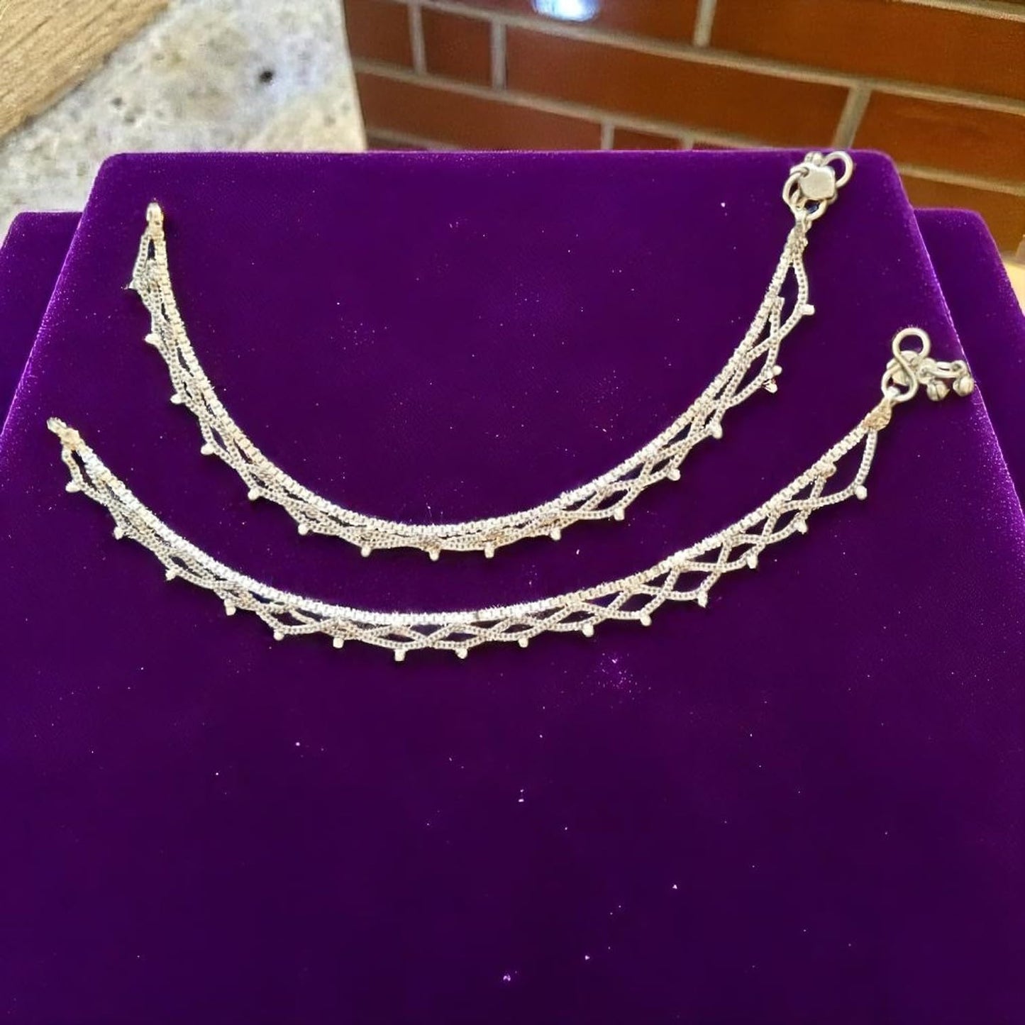 91999-ANO Classic Anklet With Oxidized Plating-Design 4