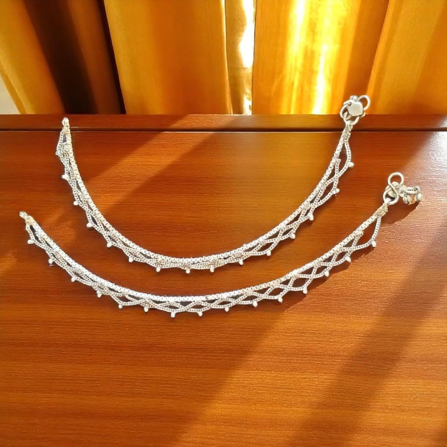 91999-ANO Classic Anklet With Oxidized Plating-Design 4