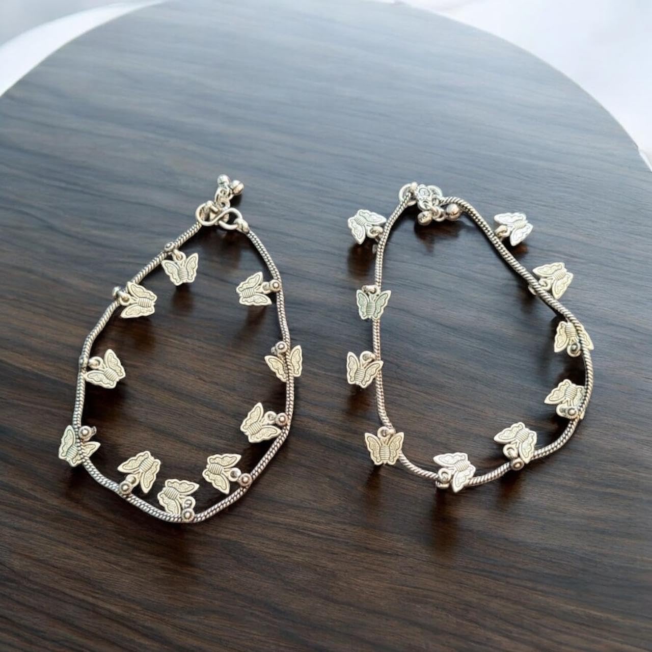 91999-ANO Classic Anklet With Oxidized Plating-Butterfly Design