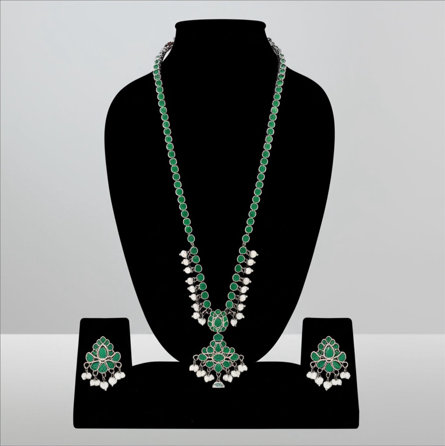 804105 Long Necklace With Oxidised Plating