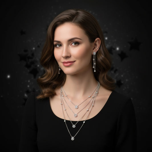 420928 Cz Delicate Necklace With Rhodium Plating