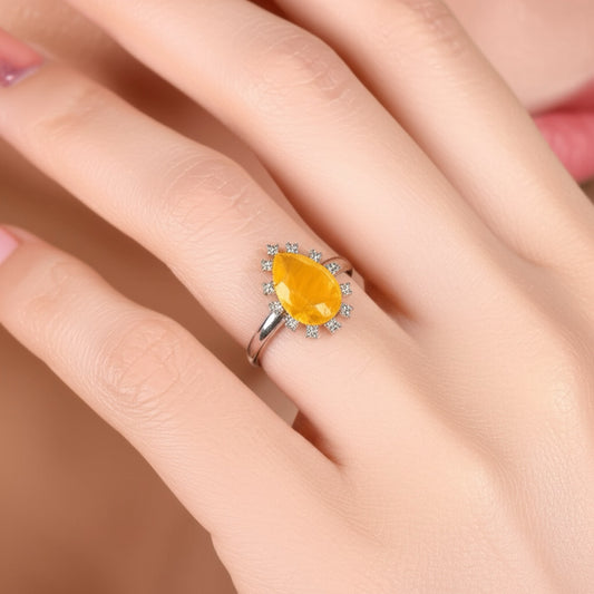 429272 Cz Adjustable Ring Yellow