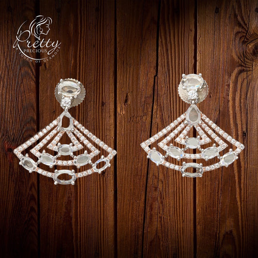 68019 CZ Classic Earring With Rose Gold Plating