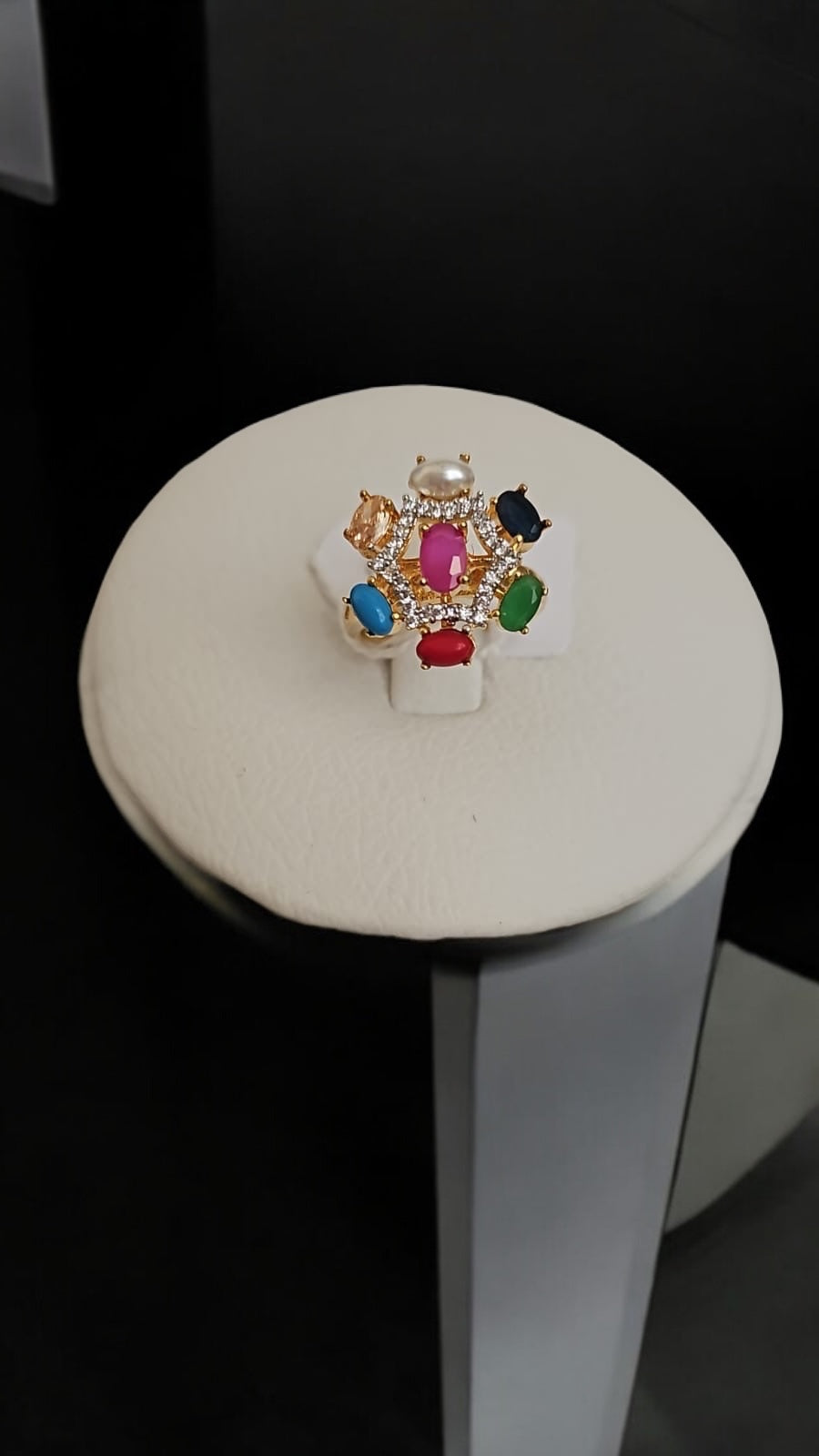 91459-RN Cz Adjustable Ring Multicolor