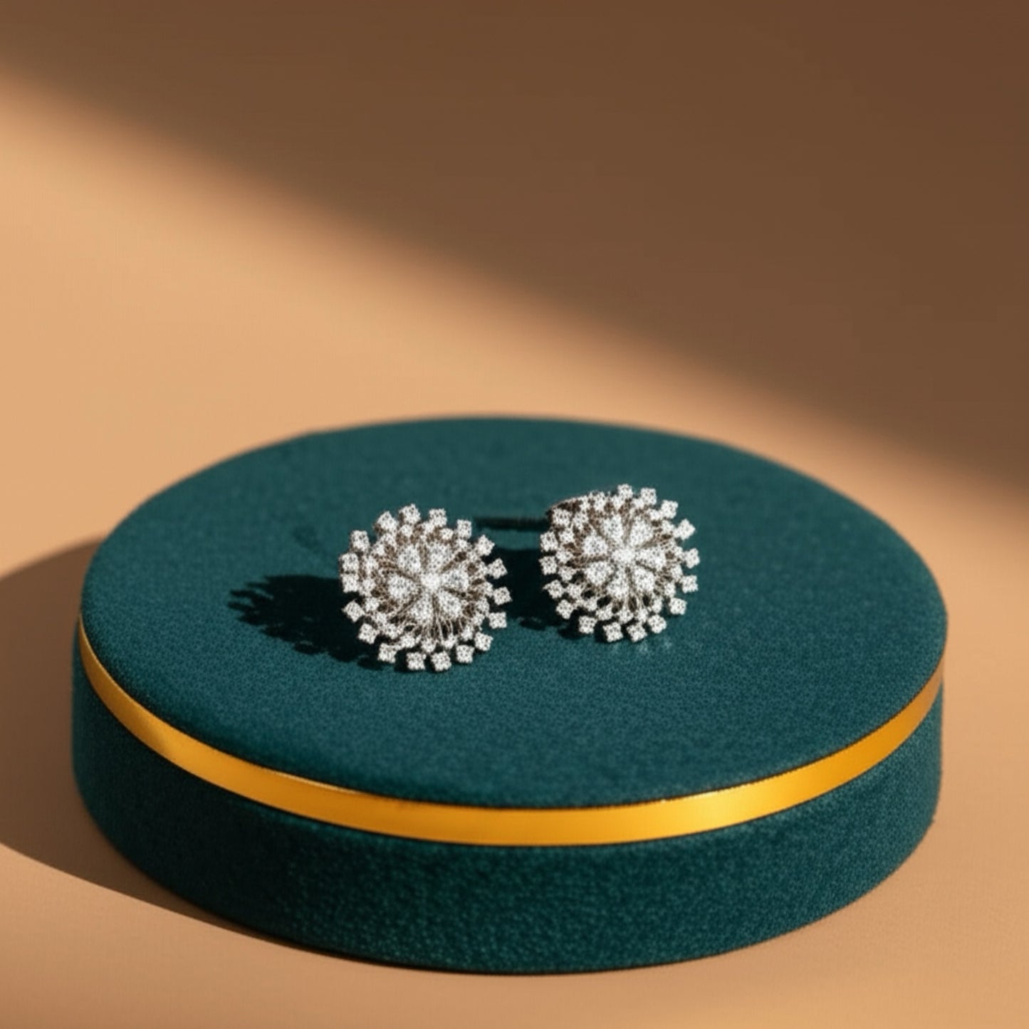 435874 CZ Tops With Rhodium 2 Tone Plating