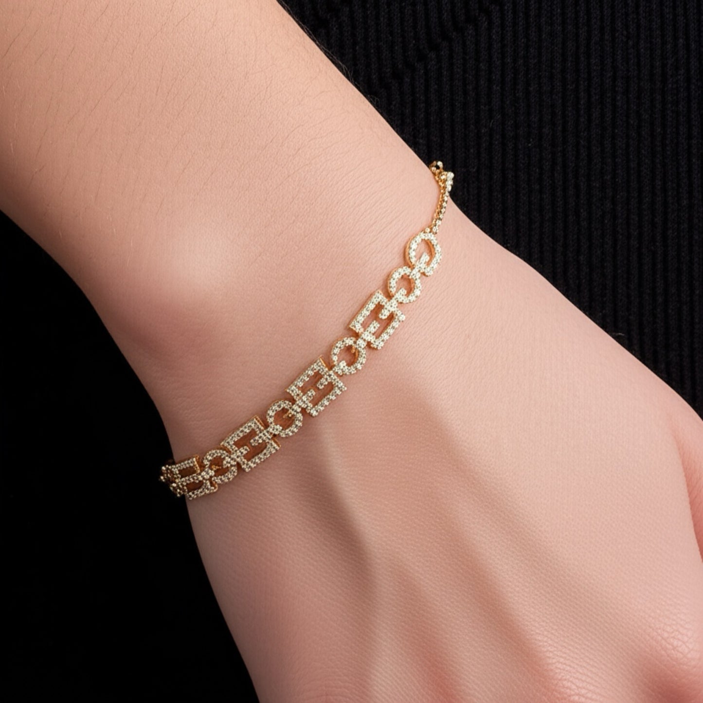 92759-BR Adjustable Bracelet With Rhodium Plating