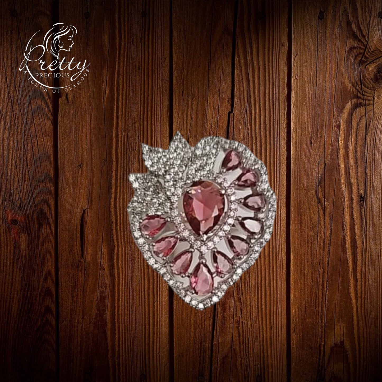 436626 Cz Adjustable Ring Ruby