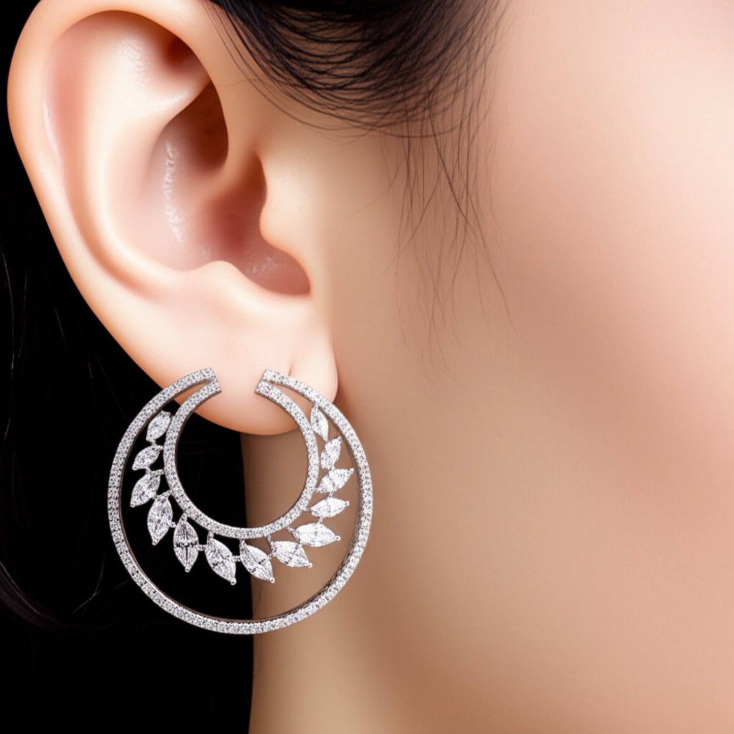 432406 Earring With Rhodium Plating-White