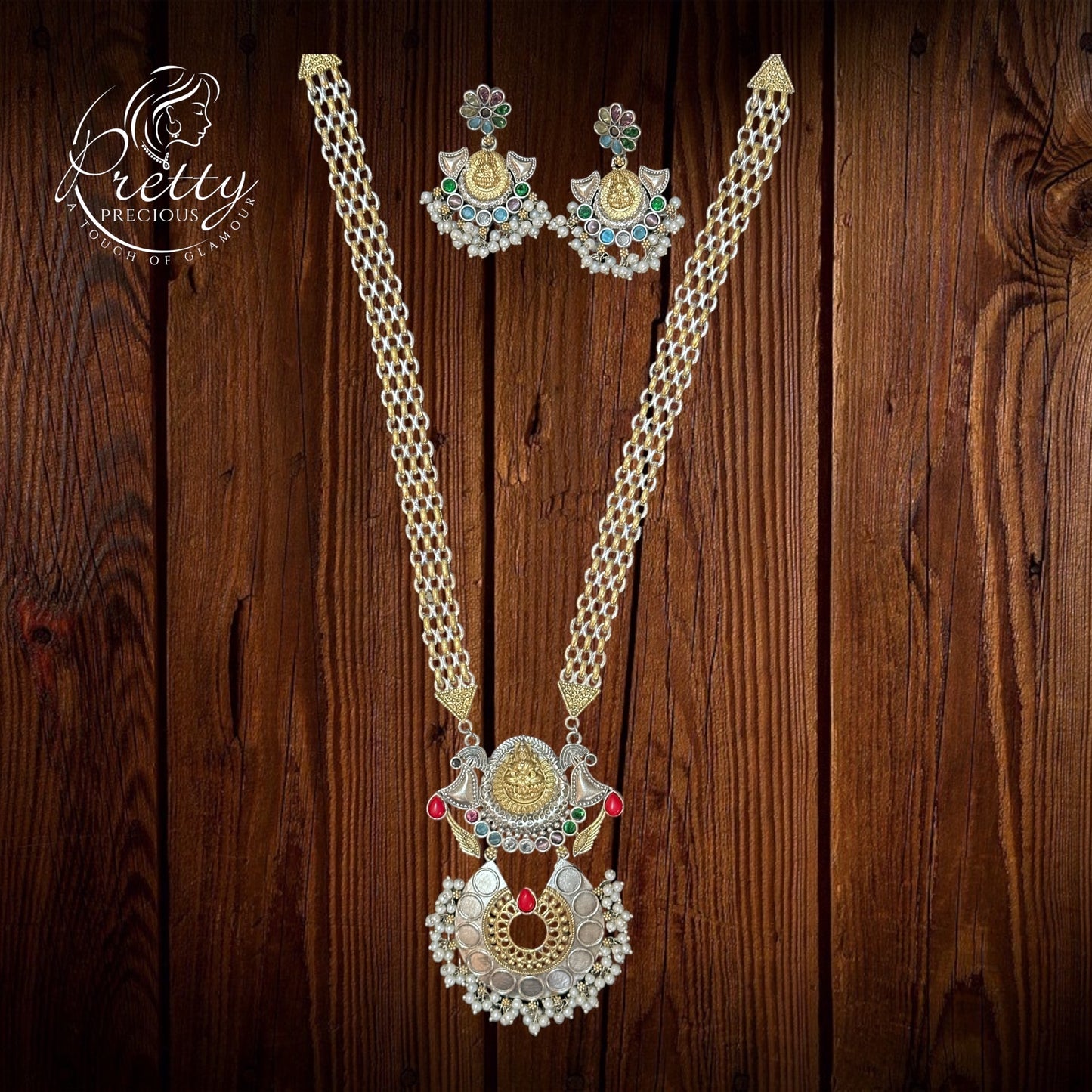 805147 Long Necklace With Oxidised Plating