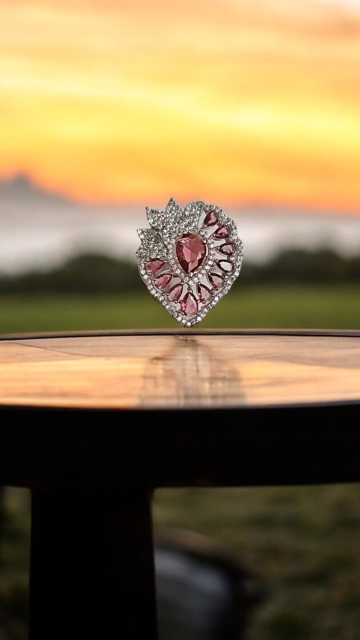 436626 Cz Adjustable Ring Ruby