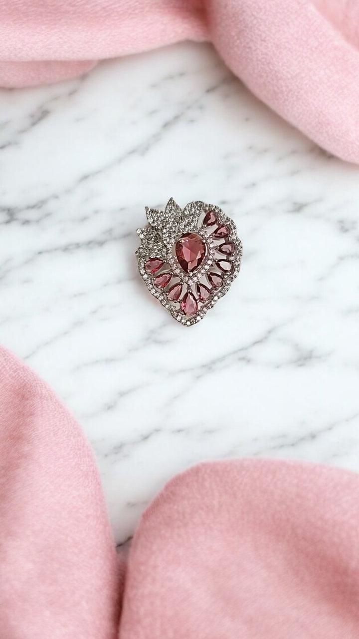 436626 Cz Adjustable Ring Ruby