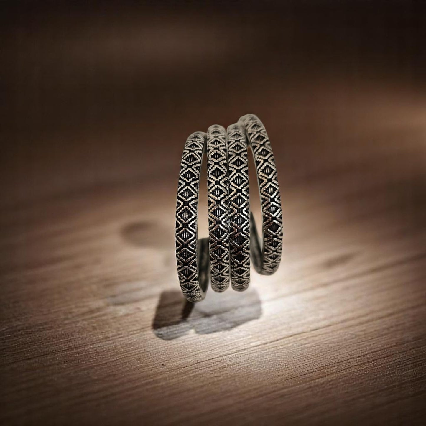 808242 Classic Bangles With Oxidised Plating-Size 2.4