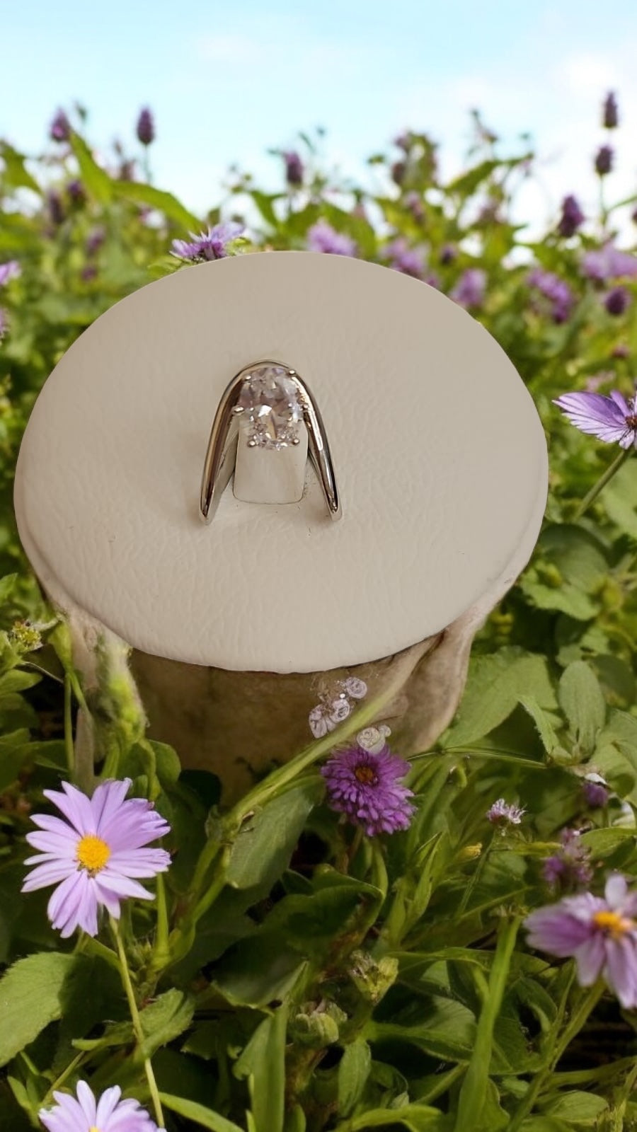 436918 Cz Adjustable Ring Silver