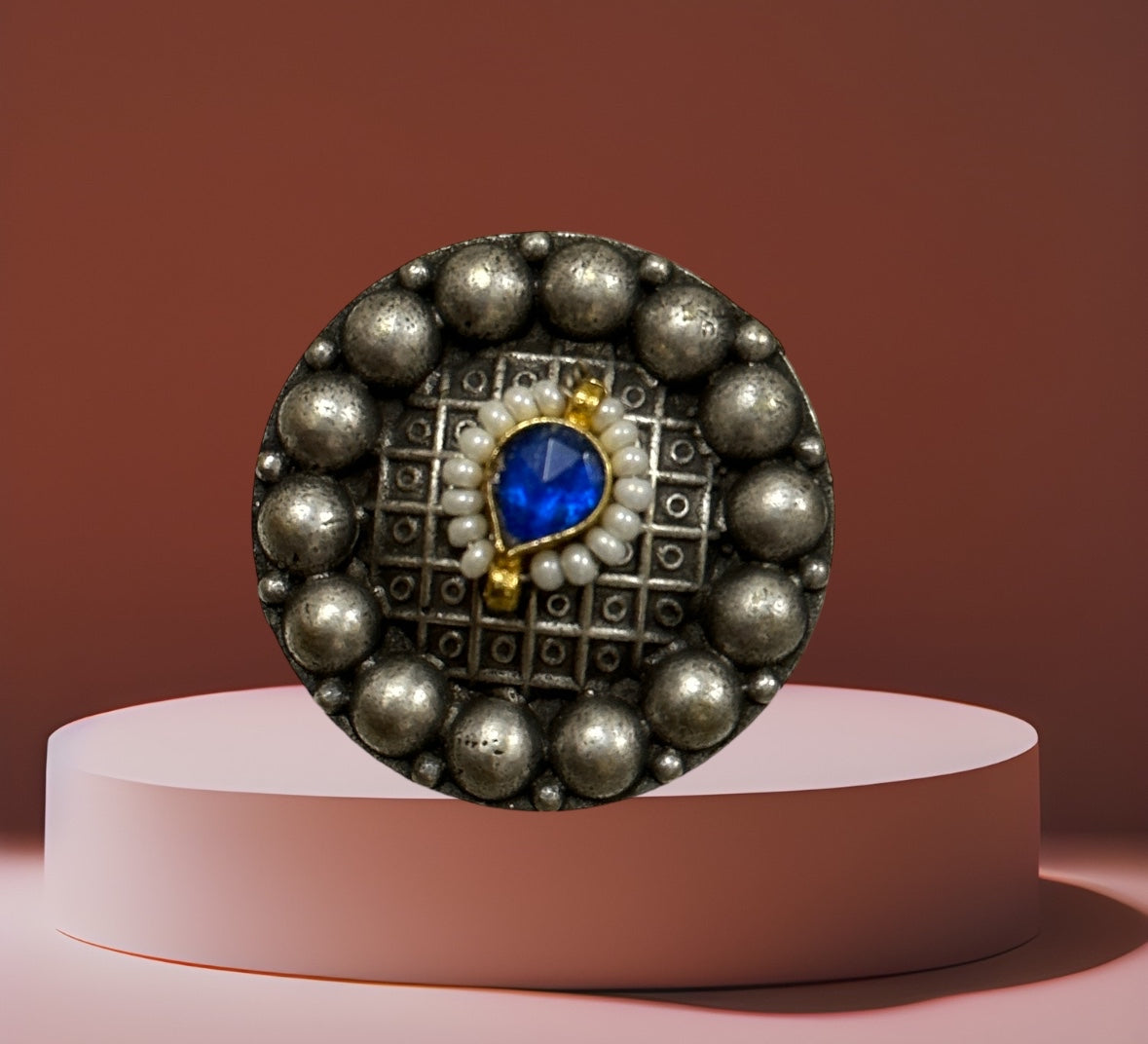 804444 Ring With Oxidised Plating