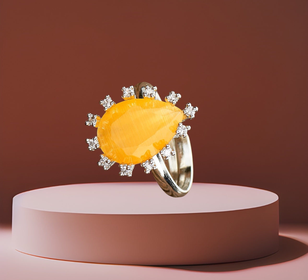 429272 Cz Adjustable Ring Yellow