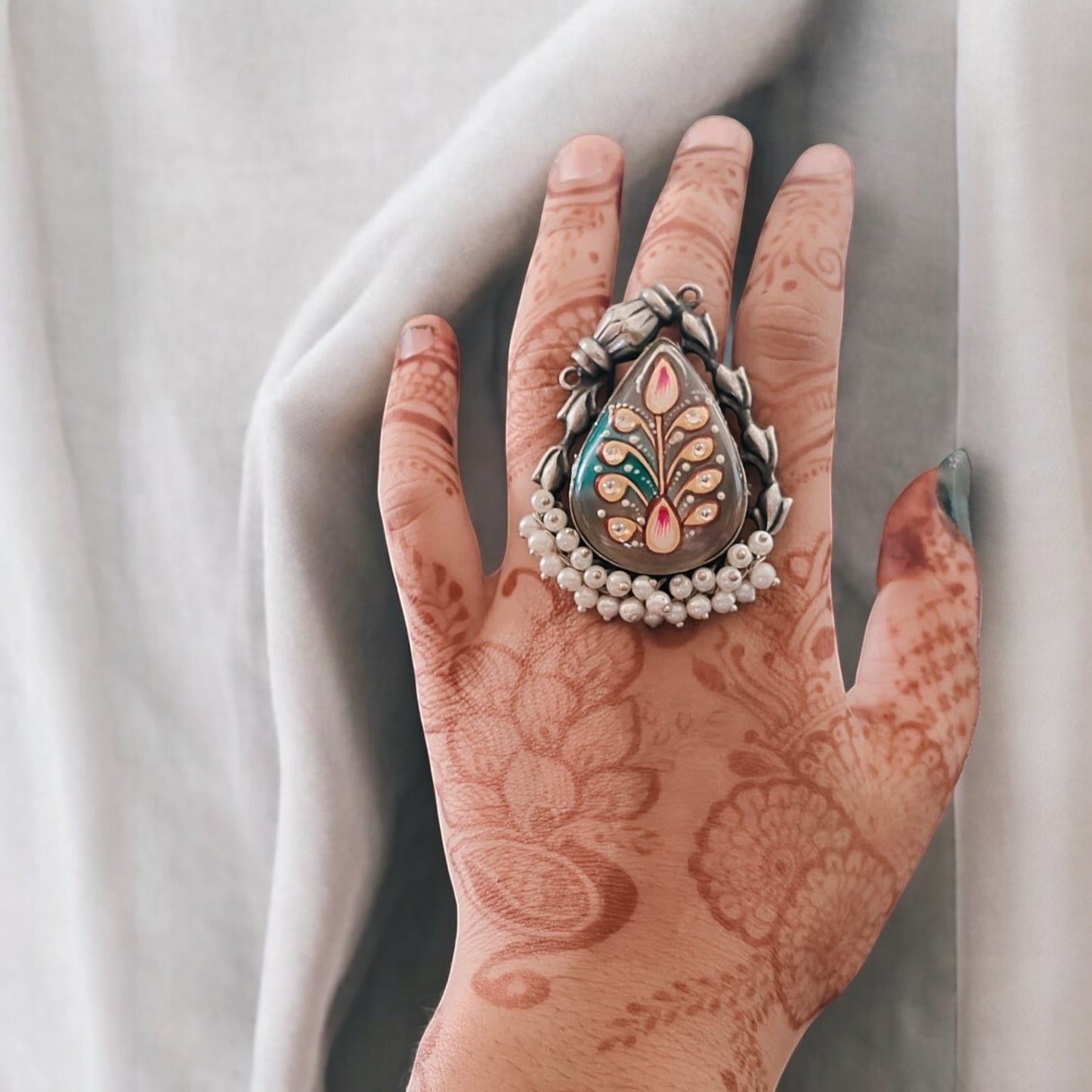 93509-RNO Ring With Oxidised Plating-Grey