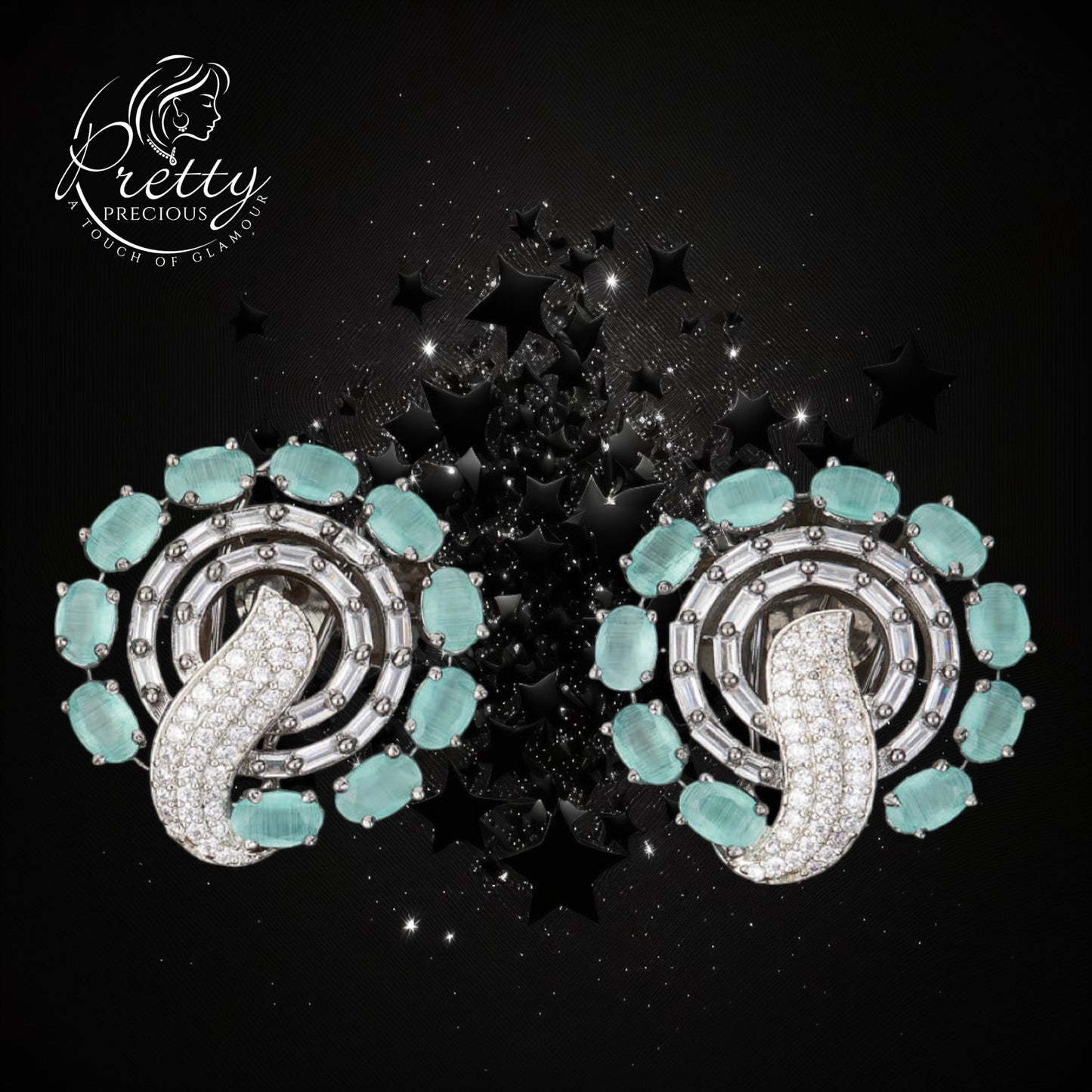 422997 Cubic Zirconia Classic Tops With Black Plating