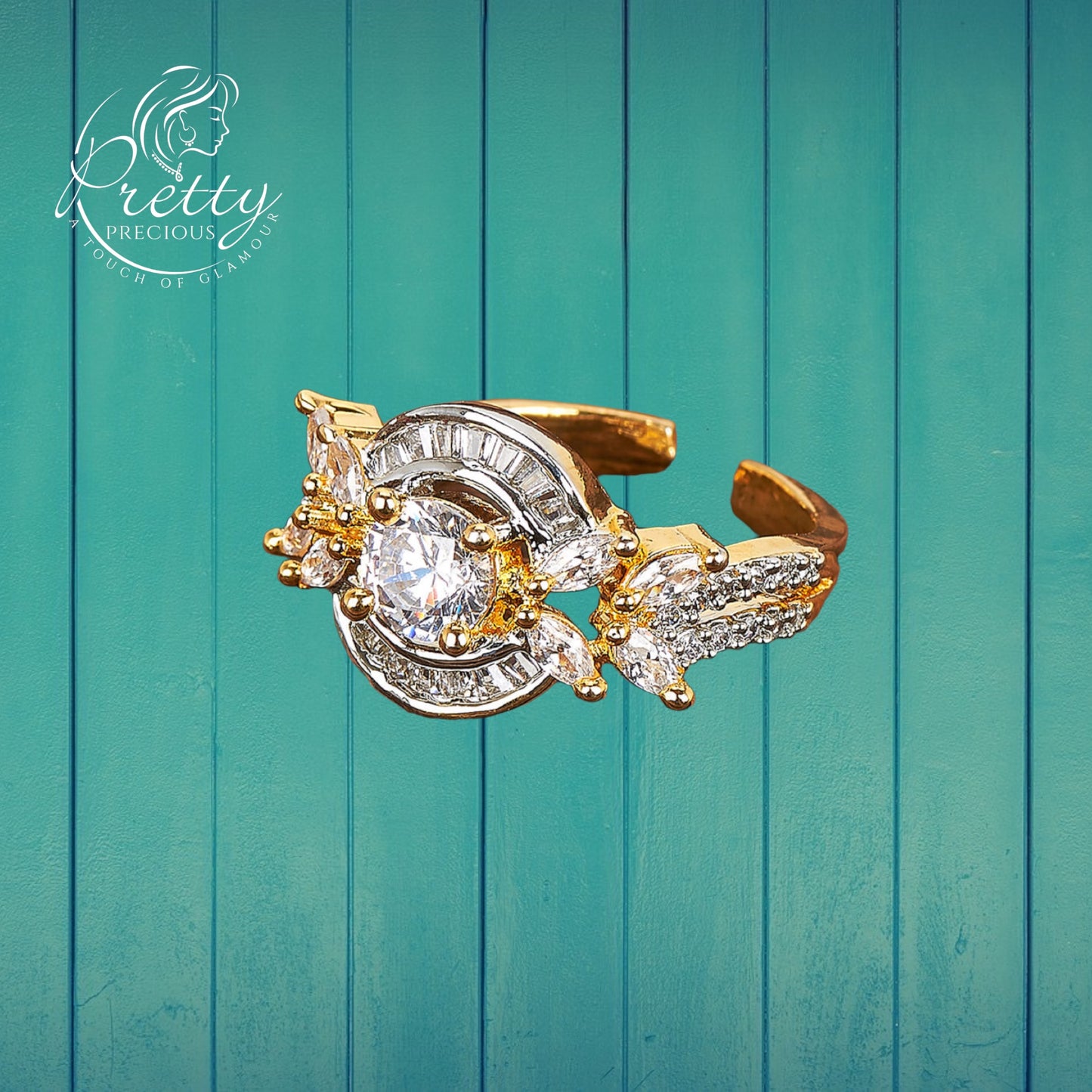 424089 Cubic Zirconia Adjustable Ring